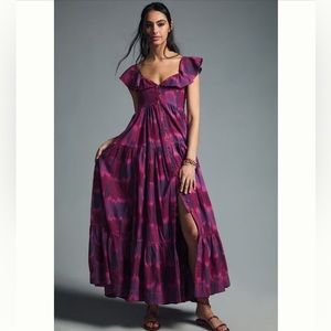 Pilcro Dyed Flutter Sleeve Dress